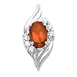 14K White Gold Mexican Fire Opal and Diamond Pendant