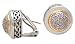 14K Yellow Gold and Sterling Silver Circular Diamond Earrings