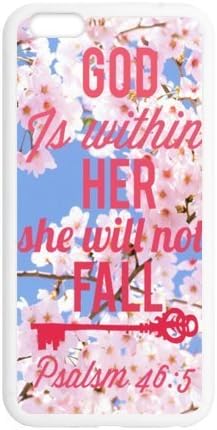Christian Bible Verse iPhone 6 Plus Protective Case - 5.5inches God is within her, she will not fail Psalsm 46:5 - Floral Pattern Pattern iPhone 6 Plus TPU(Laser Technology) Durable Back Case Shell - For iPhone 6 Plus