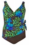 Longitude Blue Magnolia Plus Size Surplice Swimsuit - Women's Swimwear Plus Size Swimsuits