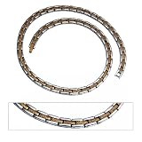 Mens Two Tone Magnetic Power Titanium Golf Necklace T4 20"