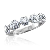 41fdyrOJ 6L. SL160  10k White Gold Flower Cluster Diamond Ring Band