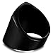 Besteel Vintage Style Stainless Steel Biker Rings for Men Bands Polished Black Ring, Size 13