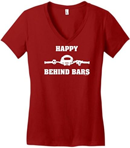 Happy Behind Bars Jetski Juniors V-Neck Large Classic Red