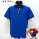 2786 半袖 ポロシャツ 鹿の子 立襟 立ち襟 男性 紳士服 メンズ CAPRI カプリ ブルー(青） L