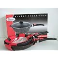 LOT DE 2 POELES 24 + 28 CM + 1 SAUTEUSE FACON PIERRE 28 CM PRADEL EXCELLENCE + 2 PROTEGE-RAYURES