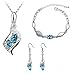 Platinum-plated Fashion Jewelry Set with Imported Crystal Element