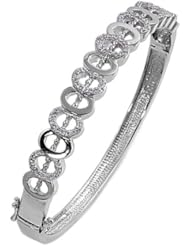Sterling Silver CZ Bangle Bracelet Dimension 60mm(2.4")