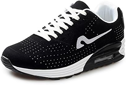 SITYLE Women Men Breathable Casual Lace-up Air Sneakers Walking Running Shoes,us 7.5,Black White