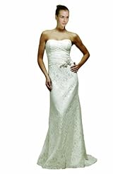 A-line Strapless Sheath Mermaid Lace  Dress with a Court Train 