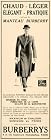 1935 Ad French Burberrys Trench Coat Men Bowler Paris - Original Print Ad