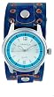 Nemesis Unisex Blue Leather Band with Round Alloy Watch Case
