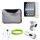 CrazyOnDigital 7 items Accessories Case Charger Screen Protector Compatible with Apple iPad 2 2nd Generation 16GB 32GB 64GB 3G Wifi. CrazyOnDigital Retail Packge