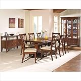 Alyssa 9 Piece Dining Table Set in Multi-Step Rich Cherry
