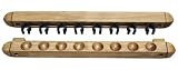 Roman-Style Two-Piece Wall Rack, Oak, 8 Cue