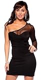 IMAGE OF Black Sexy One Shoulder Sleeve Cocktail Club Mini Dress, Medium