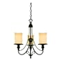 Westinghouse 69000 Hearthstone Three-Light Chandelier, Burnished Bronze Patina Finish with Burnt Scavo Globe