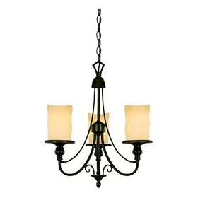 Westinghouse 69000 Hearthstone Three-Light Chandelier, Burnished Bronze Patina Finish with... by Westinghouse