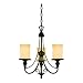Westinghouse 69000 Hearthstone Three-Light Chandelier, Burnished Bronze Patina Finish with Burnt Scavo Globe
