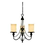 Westinghouse 69000 Hearthstone Three-Light Chandelier, Burnished Bronze Patina Finish with Burnt Scavo Globe