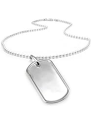 Bling Jewelry Medium 1.5in Classic Sterling Silver Dog Tag Pendant