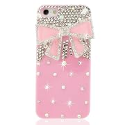 NOVA CASE ® Chic Series 3D Bling Crystal iPhone Case for iPhone 5/5S - Pink Ribbon