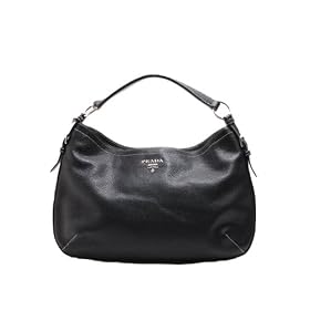 Prada BR3349 Hobo Black Leather Handbag