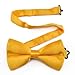 TopTie Mens Formal Solid Gold Satin Bow Tie
