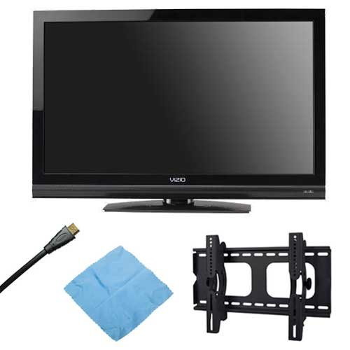 Vizio 37 Inch 1080P Full HD 60HZ LCD HDTV Model E370VA Plus Wall Mount and Accessory Bundle