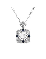Ladies Diamond and Sapphire Pendant