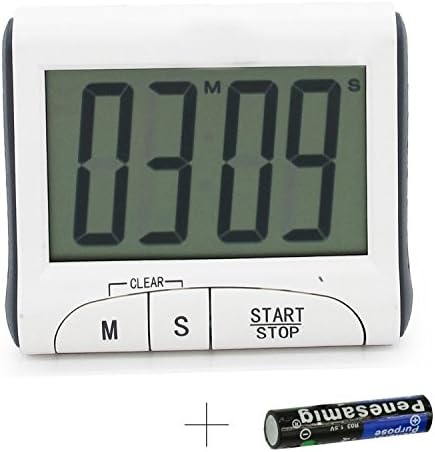 Gcepls Cooking Timer Digital Kitchen Timer Electric Fitness Timers with Large Display Screen Magnetic Backing, Stand, Loud Sounding Alarm (White)