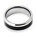 White Titanium Ring with Black Carbon Fiber Check Pattern Inlay Beveled Edges 8mm (10)