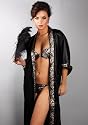 Sielei Snakeskin Trim Satin Robe