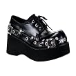 3 1/4 Inch Platform Oxfords Sexy Womens Shoes Gothic Style Buckles Eyelets