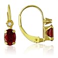 10K Yellow Gold Ruby and Diamond Leverback Earrings (1.20ct tgw)