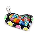 Black/Multi-Color Millacreli Heart Pendant