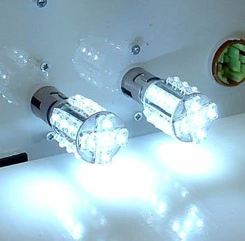 One Pair 1157 White 20 LED Light(2 bulbs) ba15d /12V Turn Signal Light, Corner Light, Stop Light, Parking Light, Side Marker Light, Tail Light, and Backup Lights