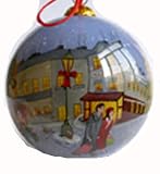 Chuck Fischer Collection  France(Paris)"Christmas Around the World" - Inside Hand Painted Glass Ball...