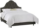 Skyline Furniture Twin Tufted High Arched Bed, Velvet Pewter