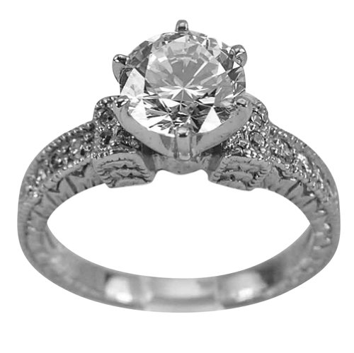 Antique Diamond Engagement Ring With GIA CERTIFIED D SI1 .40ct Center