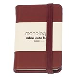 Grandluxe Red Monologue Ruled Notebook, Pocket, 1.97 x 2.95 Inches