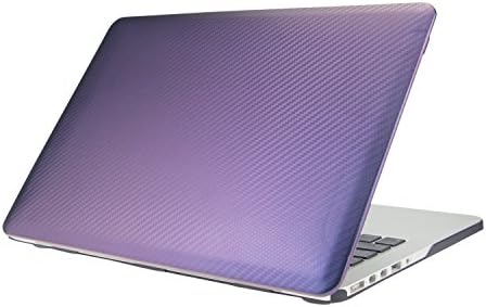 HuGee Hard Case with Carbon Fiber Skin Coated Cover for MacBook Case 13 Retina (No CD-ROM) (A1425/A1502)Light Purple