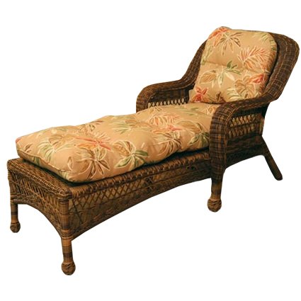 Classic Coastal Avalon Wicker Chaise Lounge