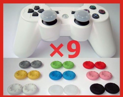 NEW 9 Pairs X Thumbstick Stick Grip Case for PS4 Playstation 4 Xbox 360 PS2 PS3 Controller Gampad Joystick--9 Colors Wholesale Pack