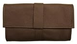 Purse Size Coupon Organizer Brown Leather Wallet