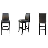 Tall Leather Barstool in Espresso Brown By Wholesale Interiors