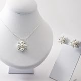 IMAGE OF Pearl and Rhinestone Pendant Necklace Set