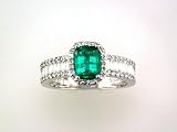 14K .95 CT Emerald & Diamond Band