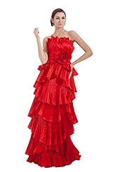 Strapless Sleeveless Gathered Satin/Taffeta Evening Dress 