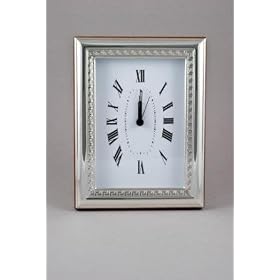 Quartz Alarm Sterling Silver Clock with Beaded Borders- Bellucci 5 X 6 1 2 Weddings,... by Quartz Alarm Sterling Silver Clock- Bellucci 5 X 6 1/2